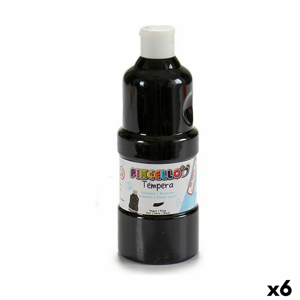 Gouache Pincello Svart 400 ml (6 antal)