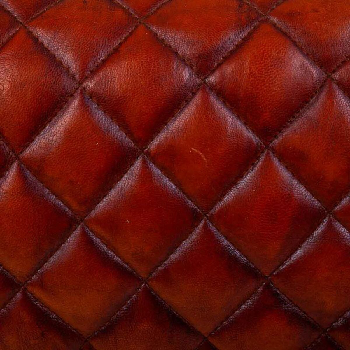 Sittpall Alexandra House Living Brun Läder Mangoträ 51 x 30 x 41 cm - 5