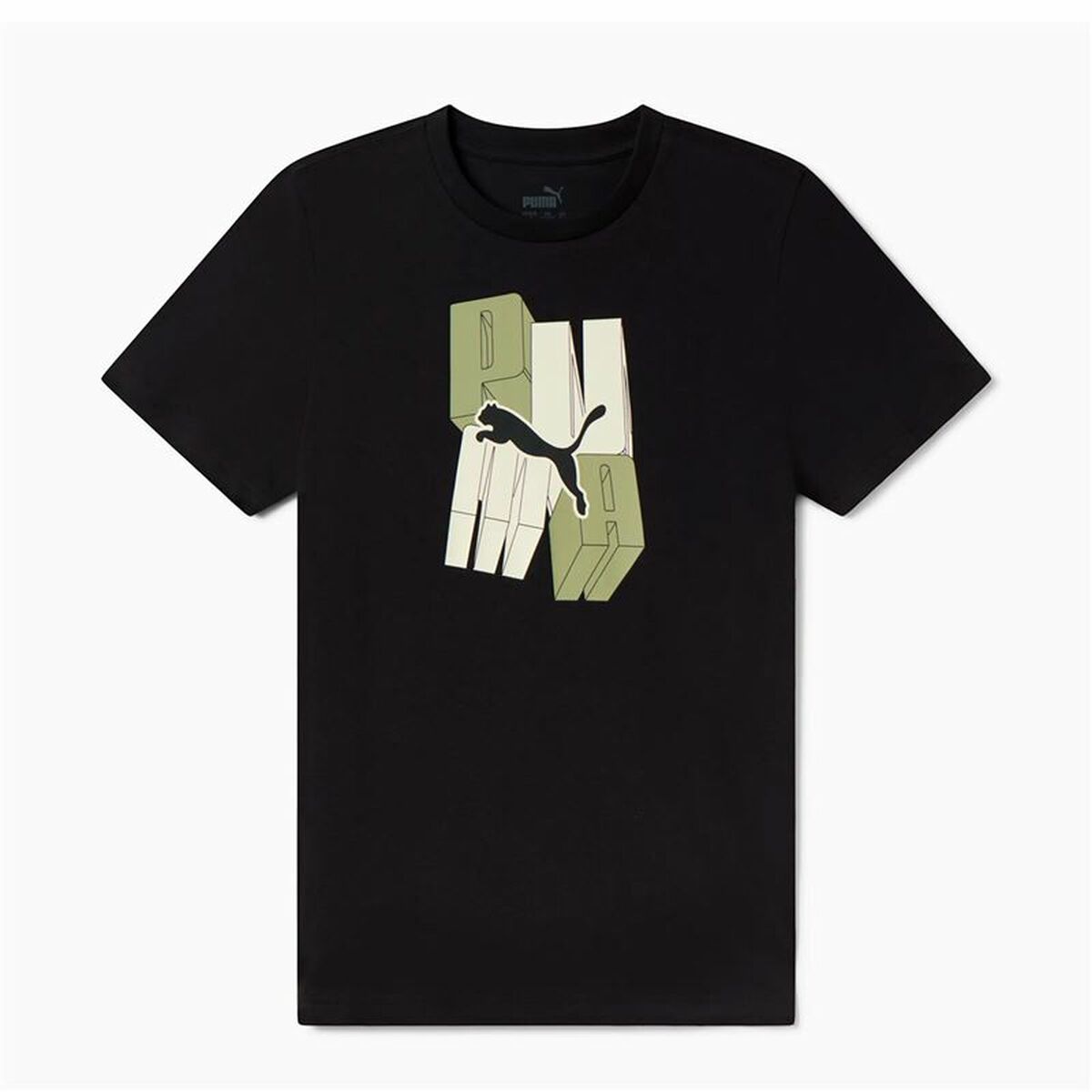 Barn T-shirt med kortärm Puma Essentials+ Graphic Svart