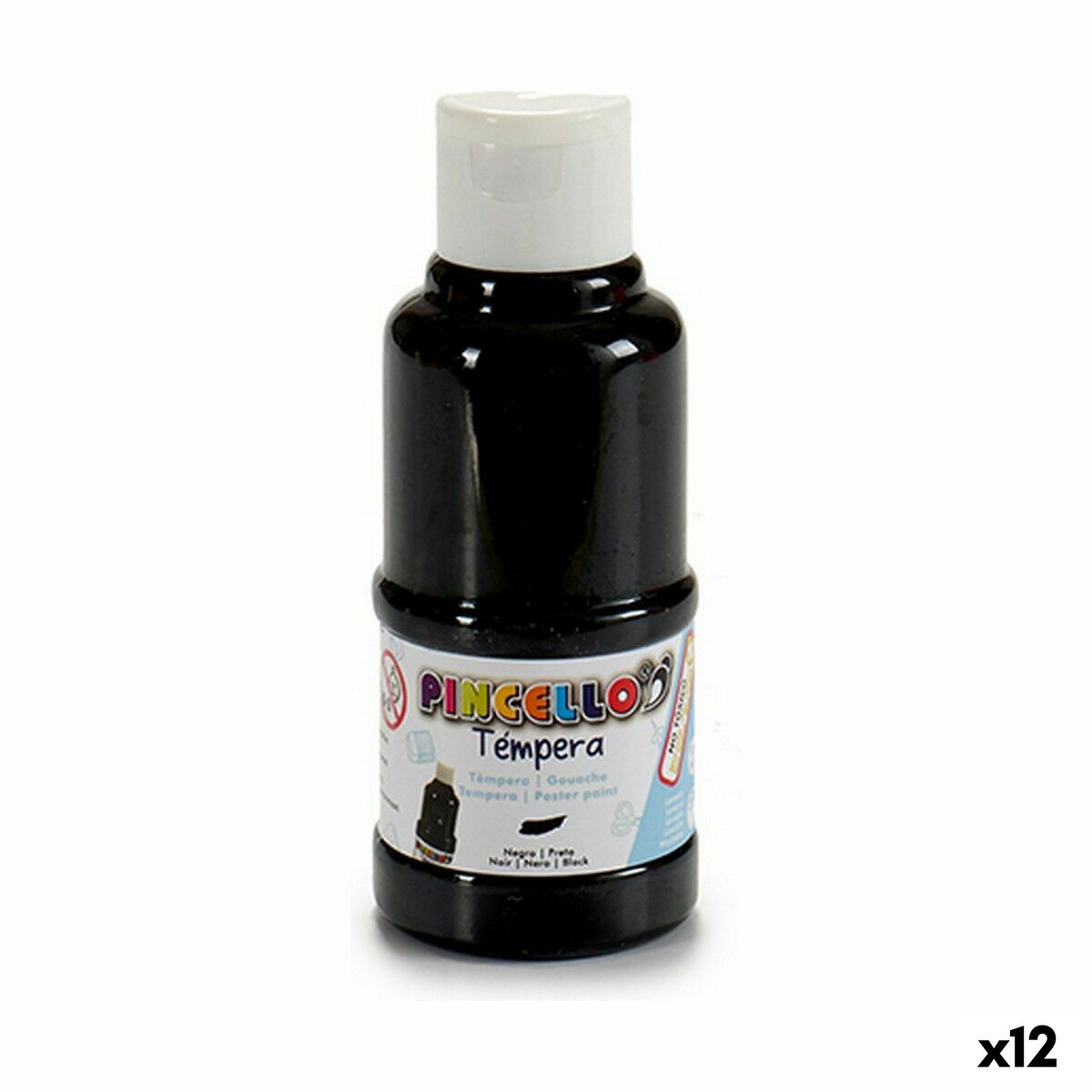 Gouache Pincello Svart 120 ml (12 antal)