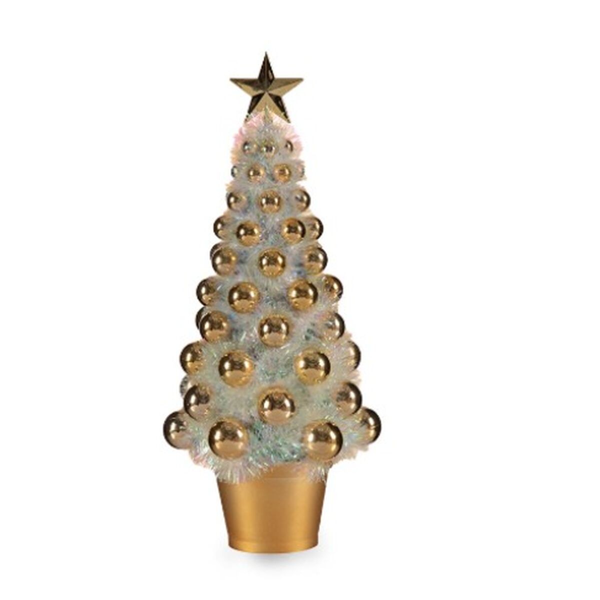 Prydnadsfigur Julgran Gyllene polypropen PET 16 x 37,5 x 16 cm (12 antal) - 4
