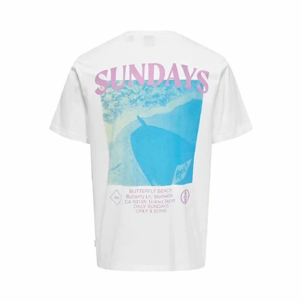 T-shirt med kortärm Herr Only & Sons Onskye Reg Vit - 2