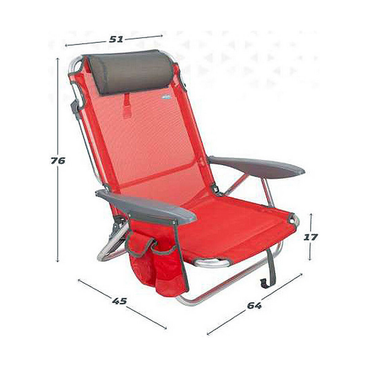 Strandstol Aktive Röd 51 x 45 x 76 cm - 6