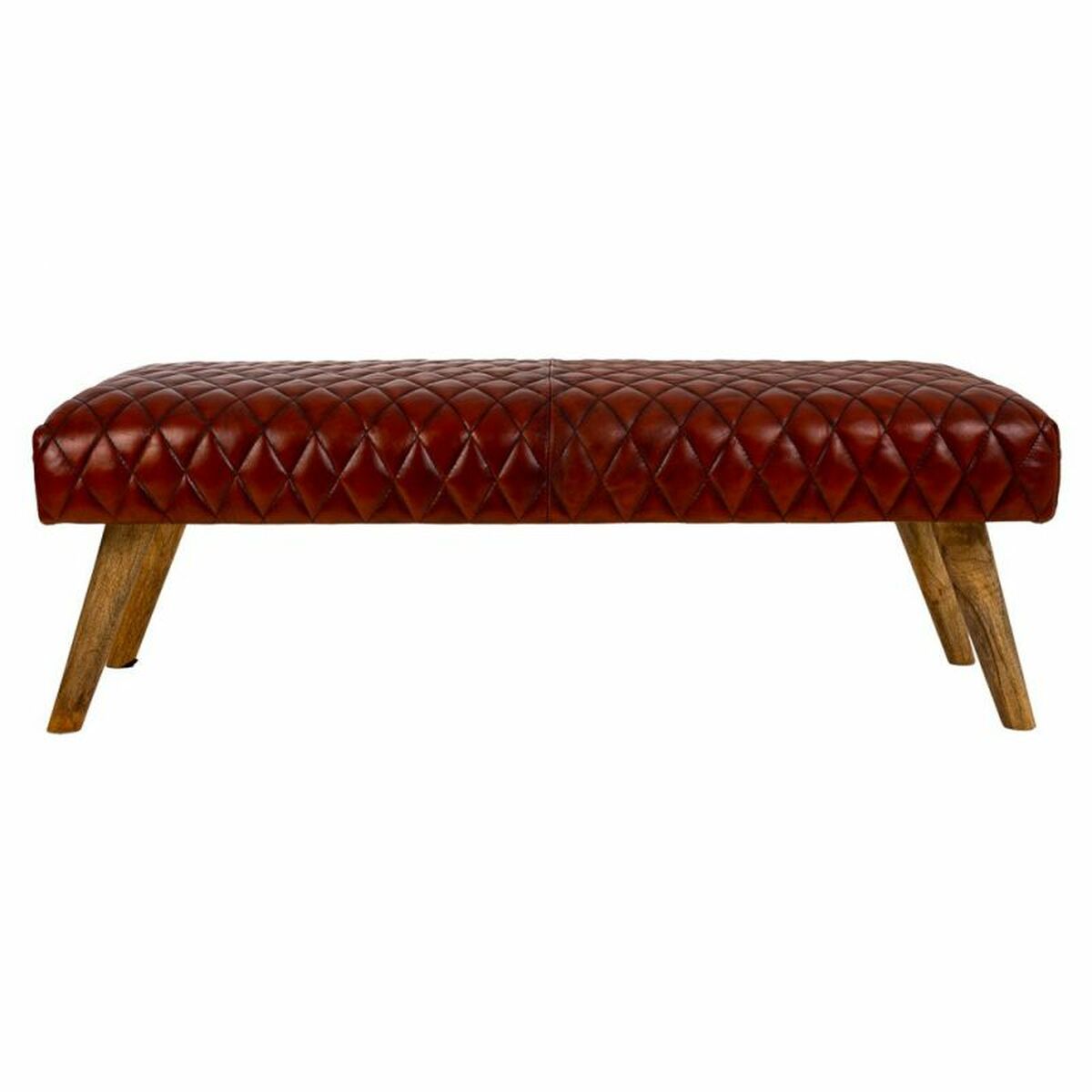 Sittpall Alexandra House Living Läder Mangoträ 53 x 38 x 115 cm - 2