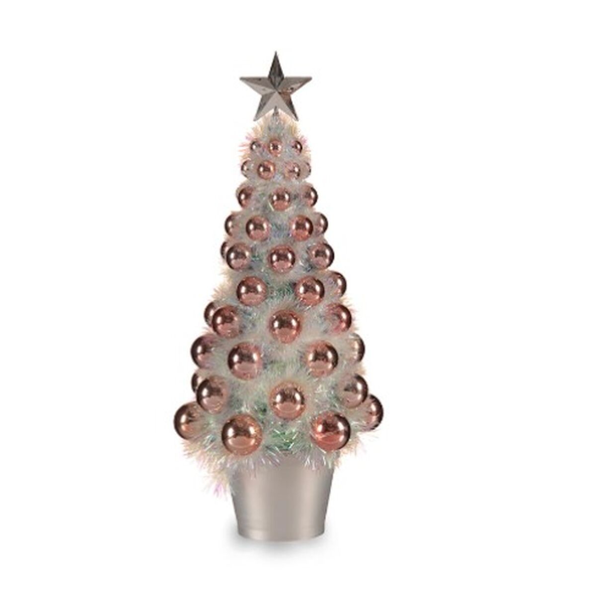 Prydnadsfigur Julgran Rosa polypropen PET 16 x 37,5 x 16 cm (12 antal) - 2