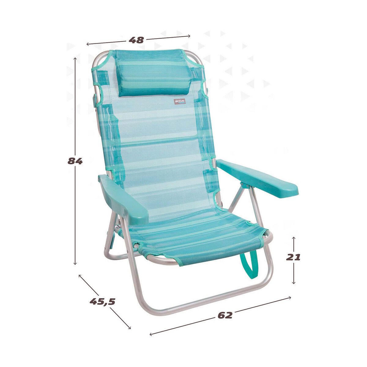 Hopfällbar Stol Colorbaby Mediterran Vit Turkos 48 x 45,5 x 84 cm - 3