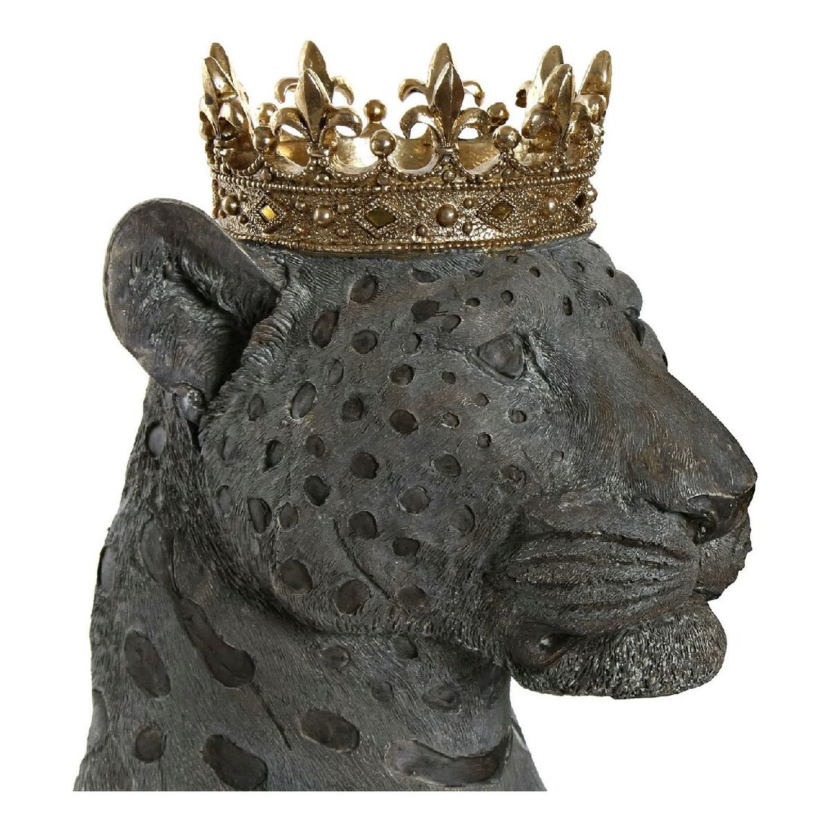 Prydnadsfigur DKD Home Decor Grå Gyllene Kolonial Djur 27,5 x 23,5 x 33 cm (2 antal) - 2