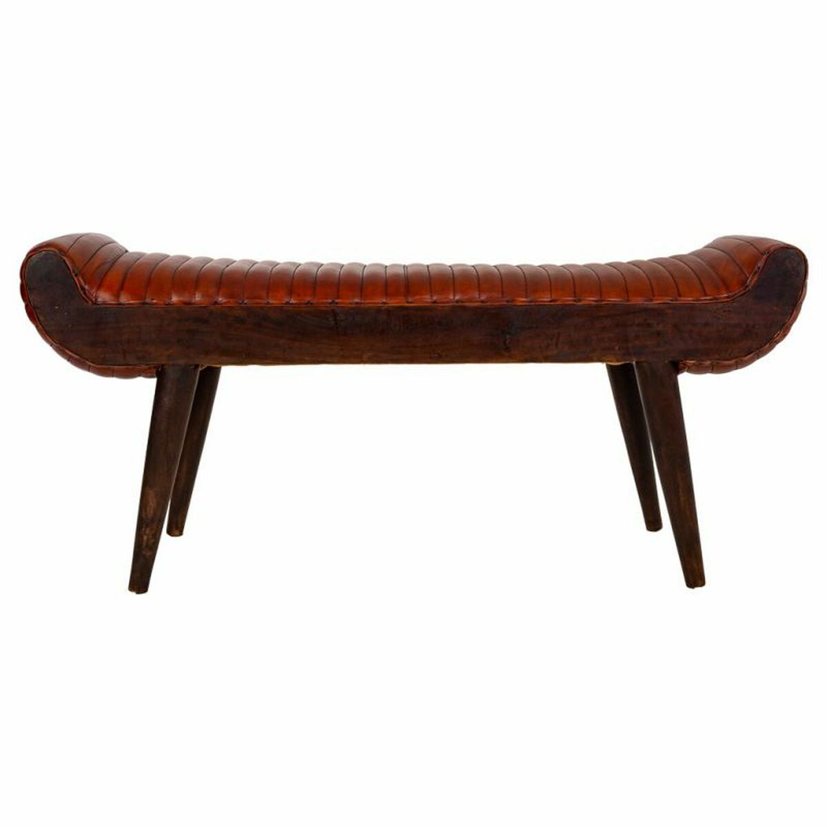 Bänk Alexandra House Living Läder Mangoträ 51 x 38 x 125 cm - 2