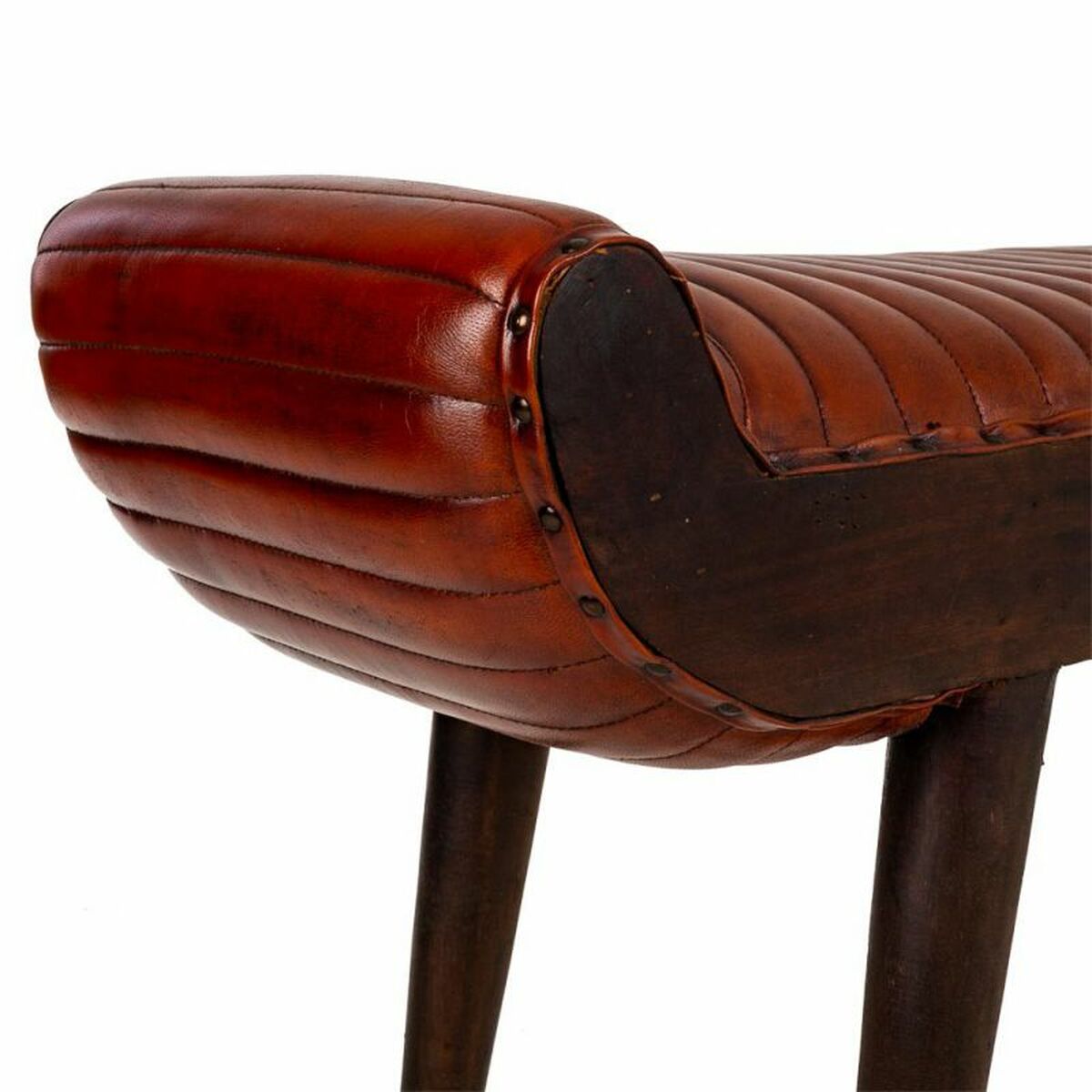 Bänk Alexandra House Living Läder Mangoträ 51 x 38 x 125 cm - 4