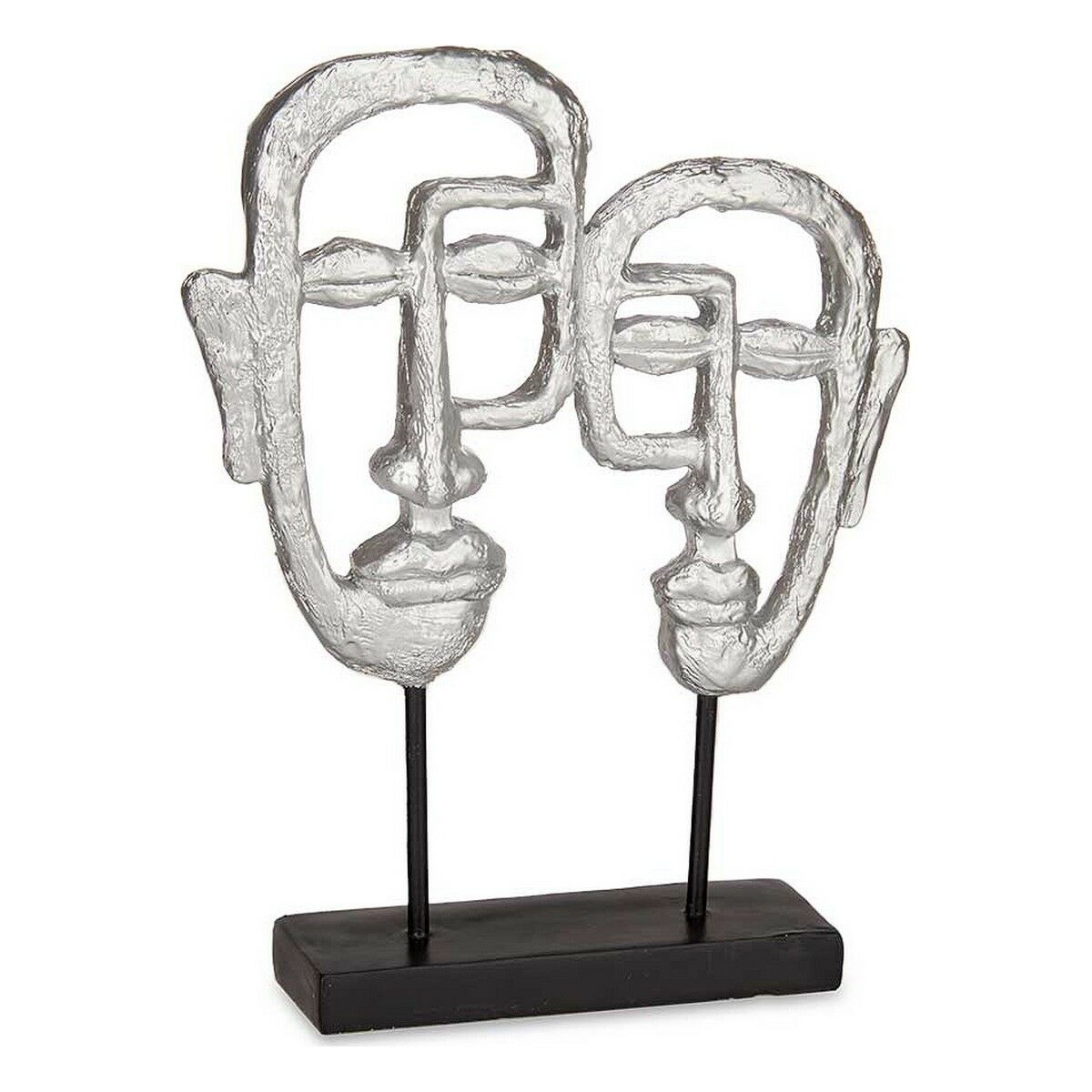Prydnadsfigur Gift Decor Silvrig Silver Ansikte 27 x 32,5 x 10,5 cm