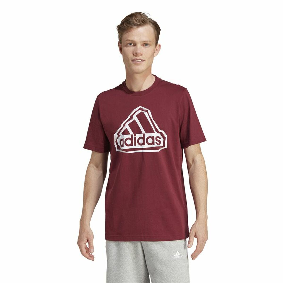 T-shirt med kortärm Herr Adidas Fld Bos Brun Rödbrun - 2