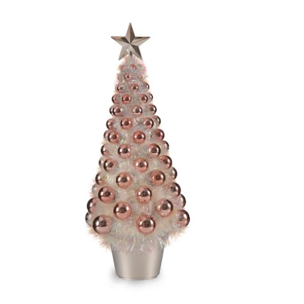 Prydnadsfigur Julgran Rosa polypropen PET 21,5 x 51 x 21,5 cm (12 antal) - 2