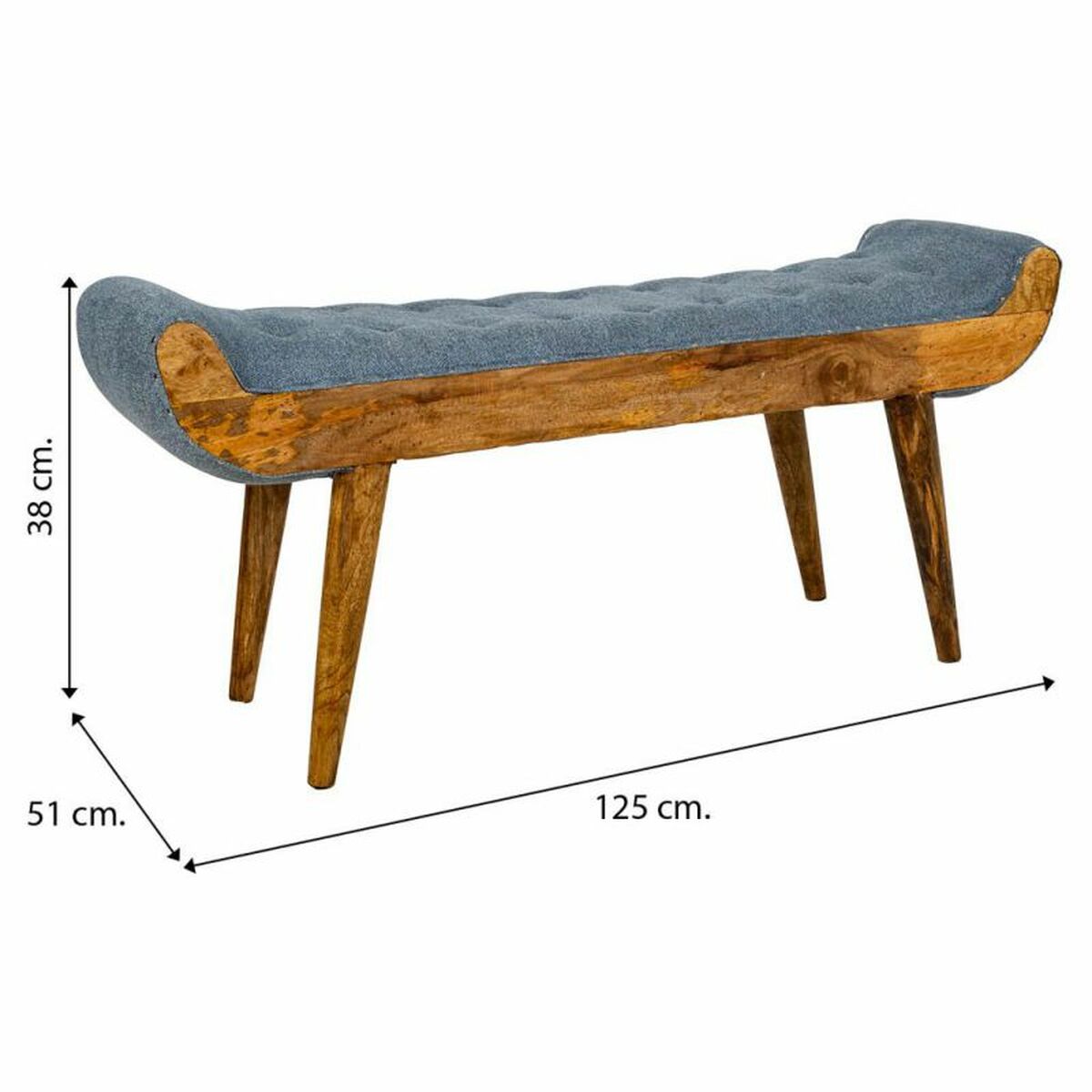 Bänk Alexandra House Living Kanvas Mangoträ 51 x 38 x 125 cm - 6