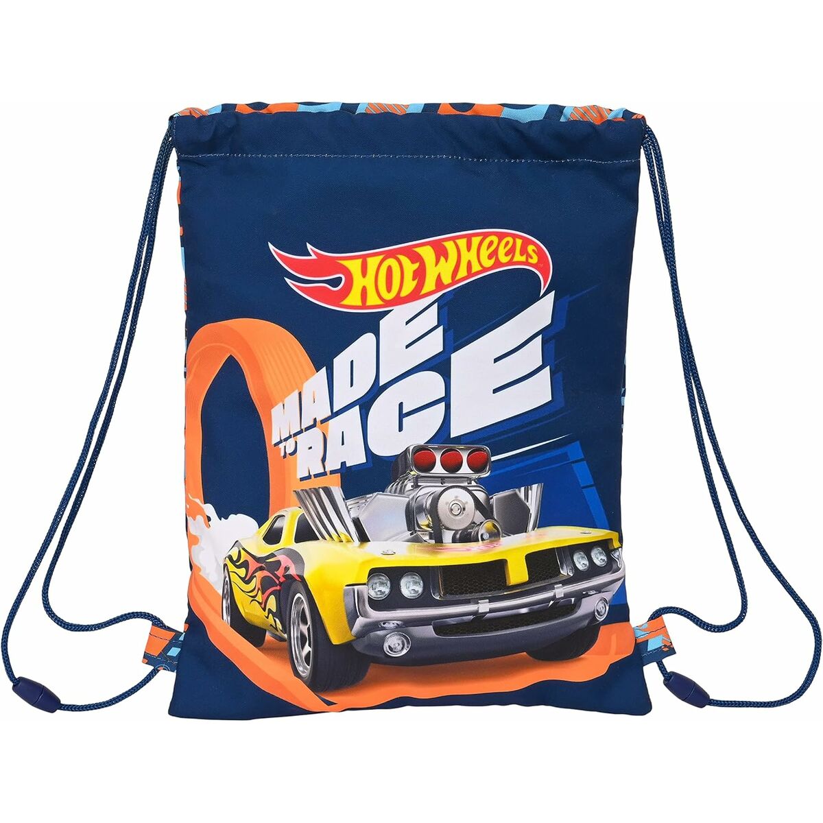 Skopåse med remmar Hot Wheels Speed club Orange Marinblå 26 x 34 x 1 cm