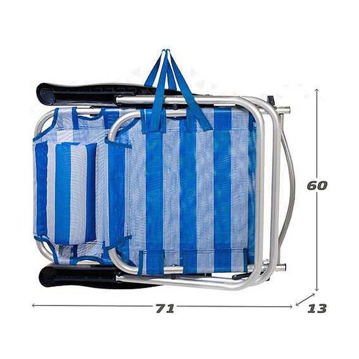 Hopfällbar Stol Aktive Vit Marinblå 48 x 48,5 x 84 cm Sjöman