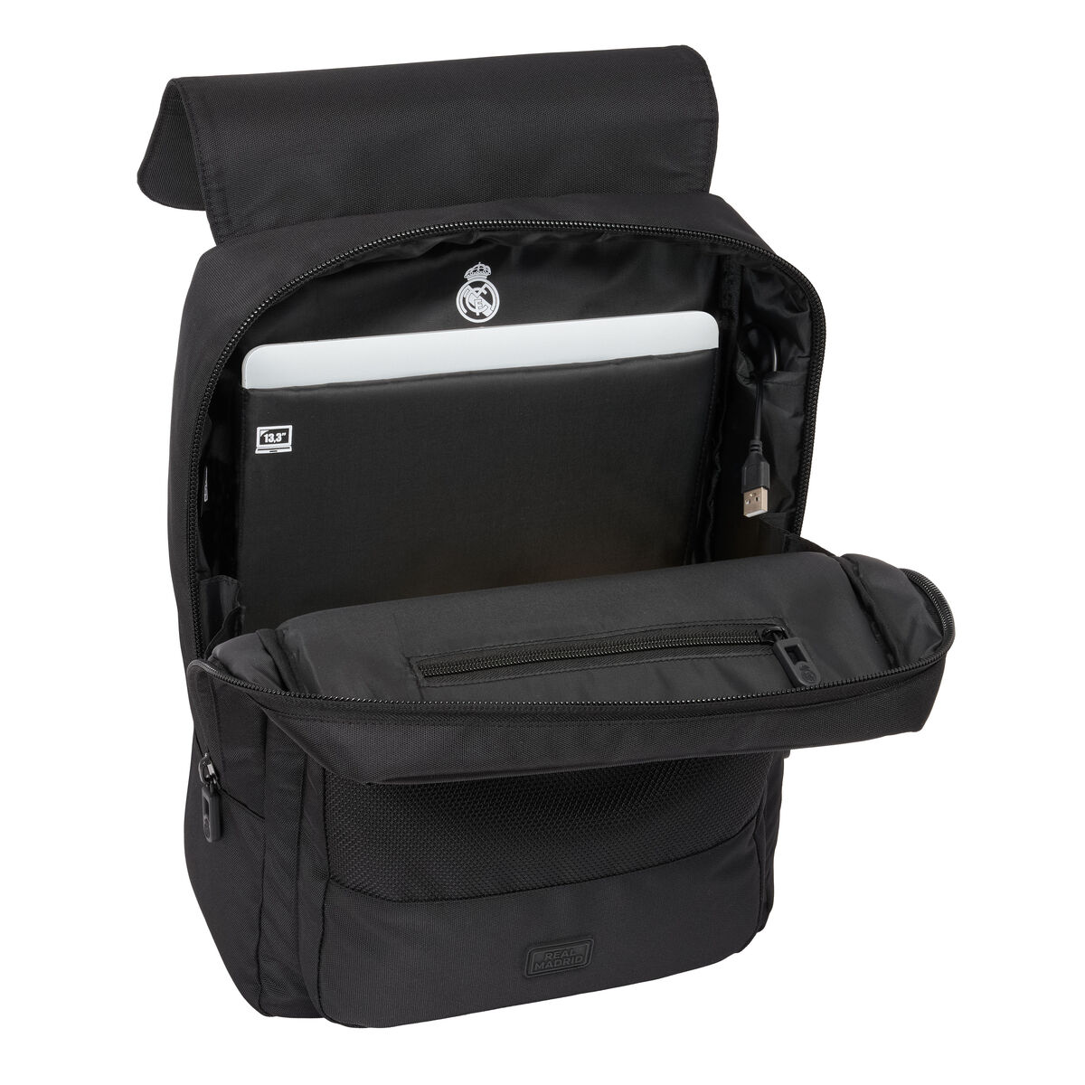 Laptopryggsäck Real Madrid C.F. Premium Svart 29 x 39 x 12 cm - 5