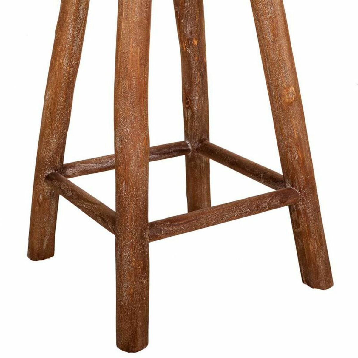 Sittpall Alexandra House Living Brun Läder Mangoträ 78 x 41 x 41 cm - 5