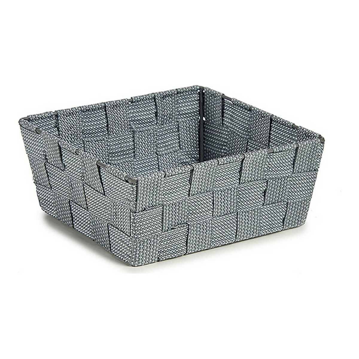 Korg Kipit Grå Polyester Tyg Flätning 18 x 8 x 21 cm 21 x 8 x 18 cm