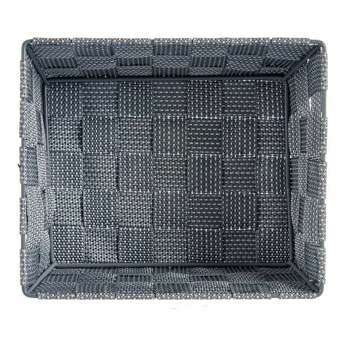 Korg Kipit Grå Polyester Tyg Flätning 18 x 8 x 21 cm 21 x 8 x 18 cm - 3