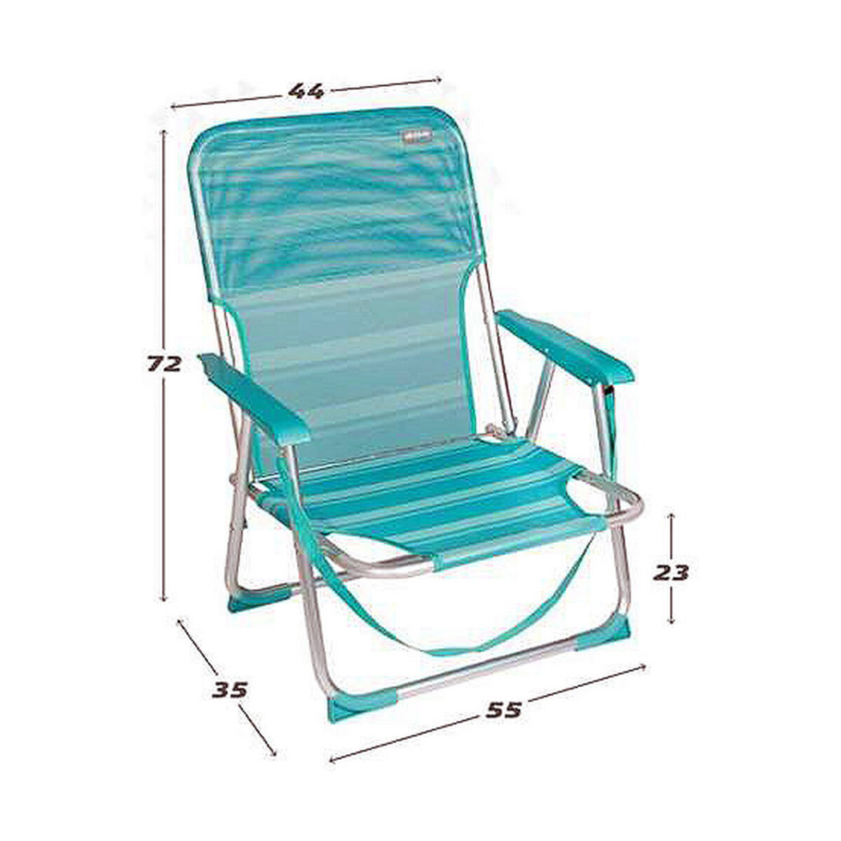 Strandstol Aktive Turkos 55 x 35 x 72 cm - 3