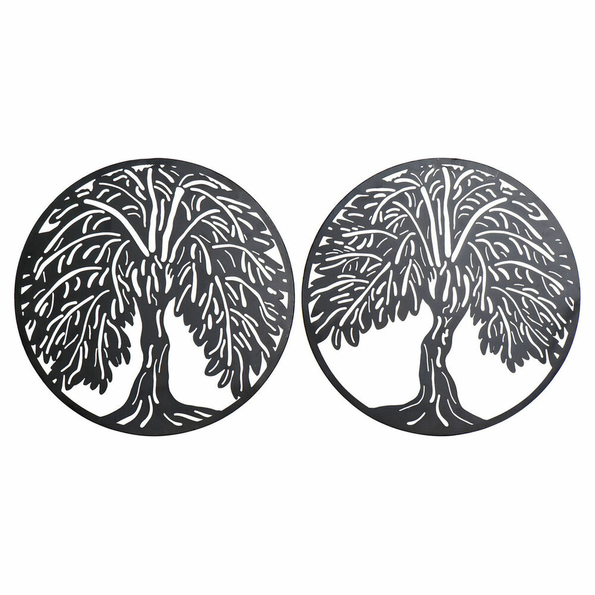 Väggdekoration DKD Home Decor Träd Metall (2 pcs) (40 x 1 x 40 cm)