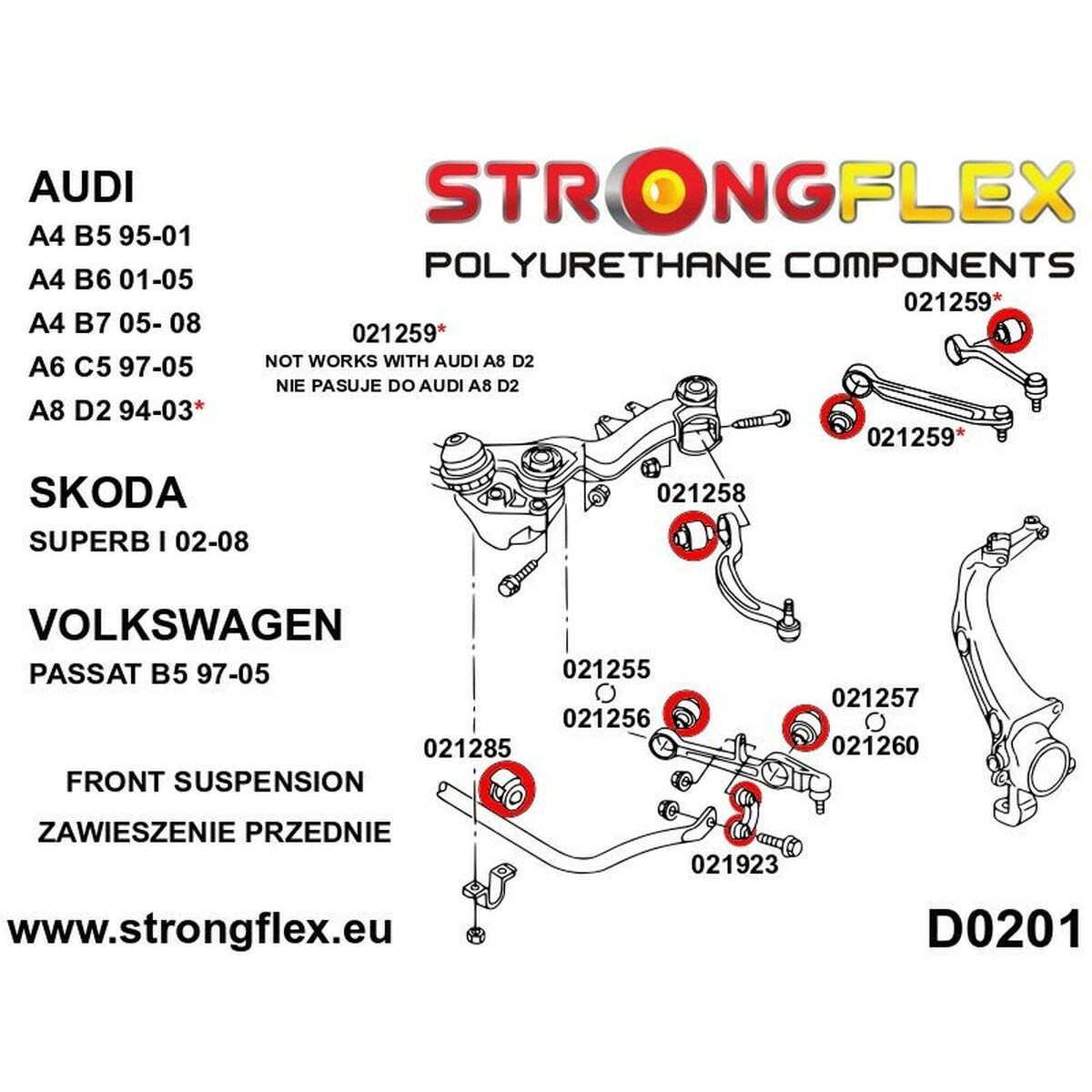 Silentblock Strongflex STF021260AX2 Under Delantera 2 Delar - 3