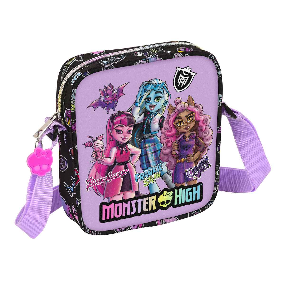 Axelväska Monster High Creep Svart 16 x 18 x 4 cm - 4