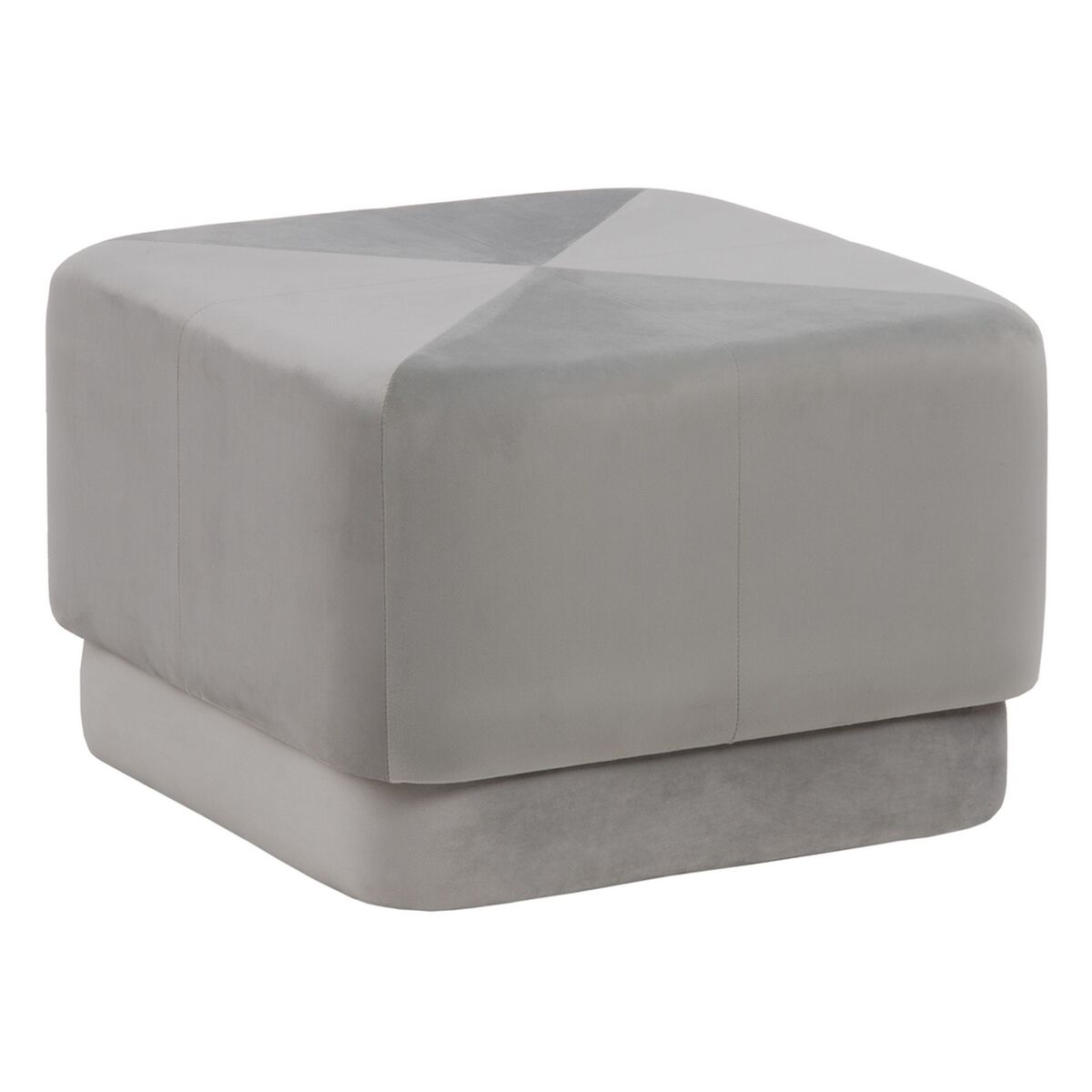 Puff Syntetmaterial Grå Trä 60 x 60 x 40 cm