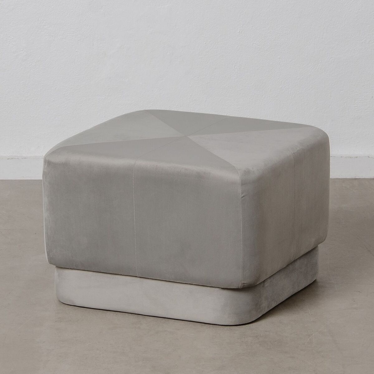 Puff Syntetmaterial Grå Trä 60 x 60 x 40 cm - 2