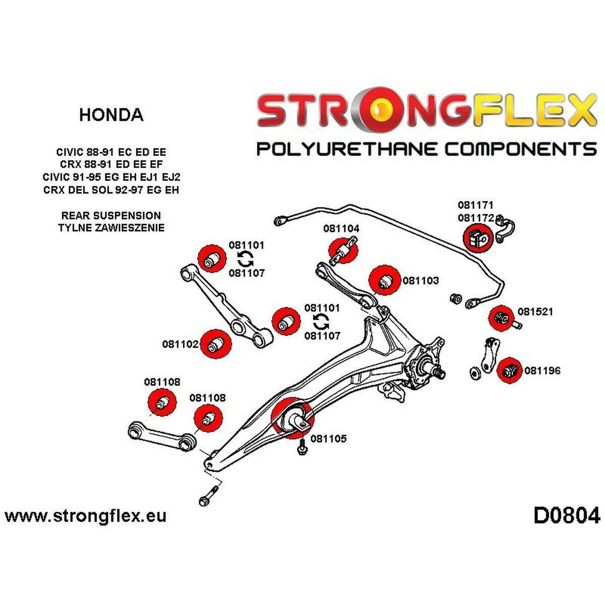 Silentblock Strongflex STF081101AX4 Chassi 4 Delar - 3