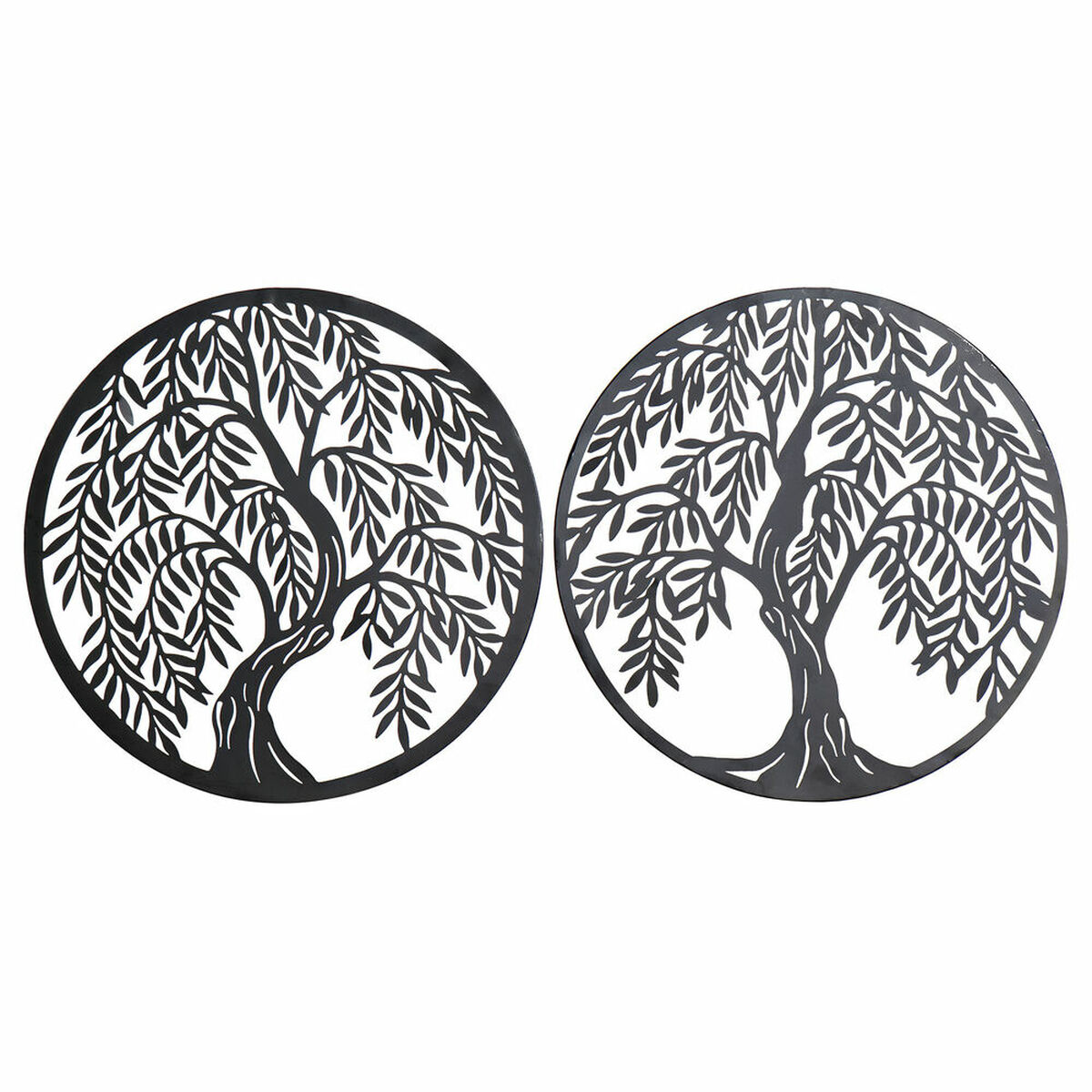 Väggdekoration DKD Home Decor Träd Metall (2 pcs) (40 x 1 x 40 cm)