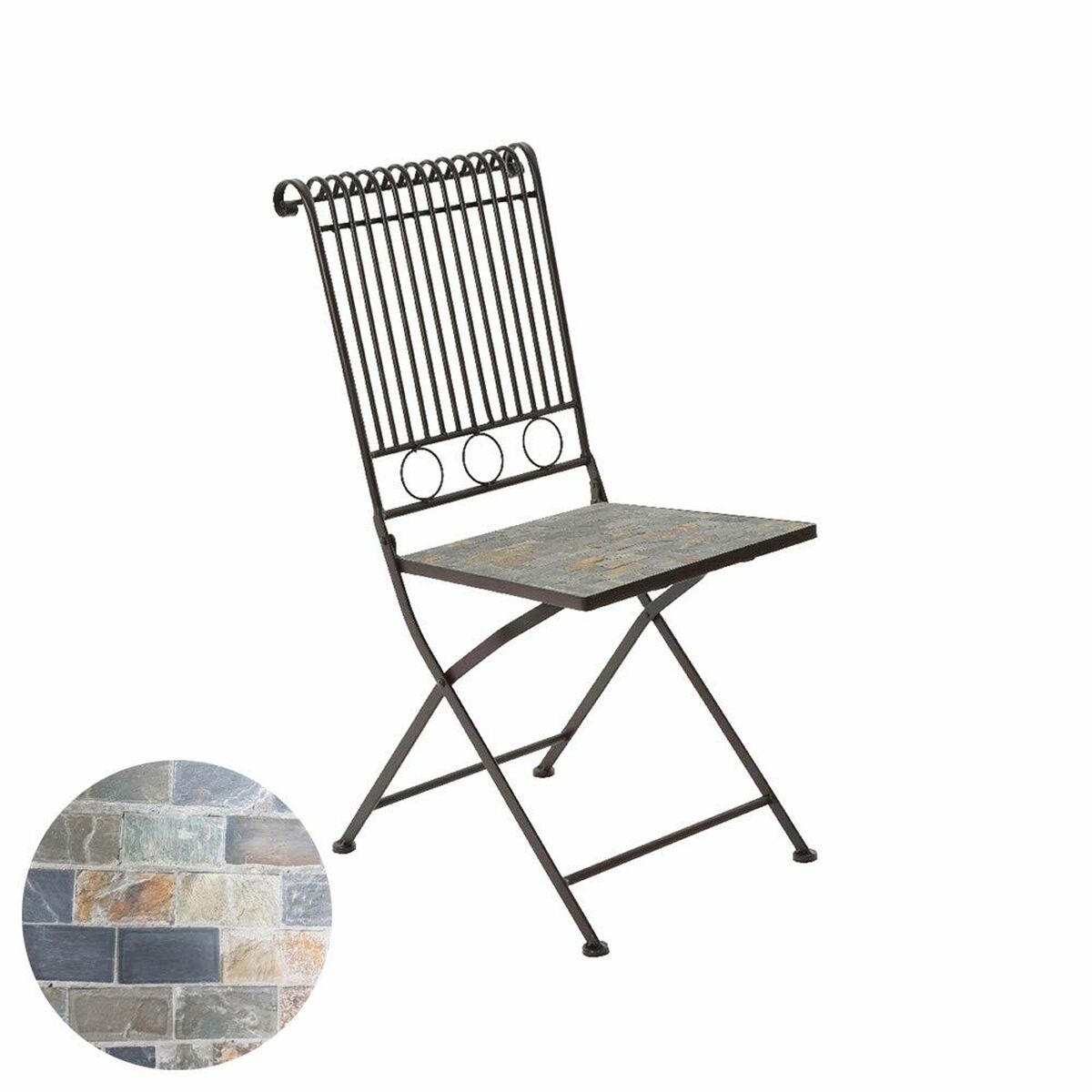 Hopfällbar Stol Kaemingk Stuttgart Vit Brun 39 x 39 x 9 cm - 6