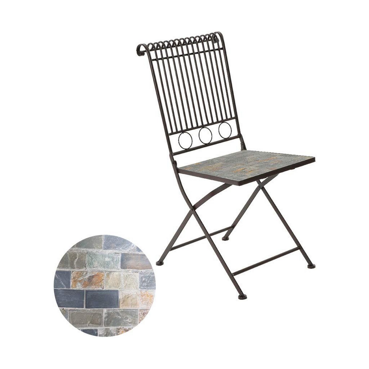 Hopfällbar Stol Kaemingk Stuttgart Vit Brun 39 x 39 x 9 cm - 4