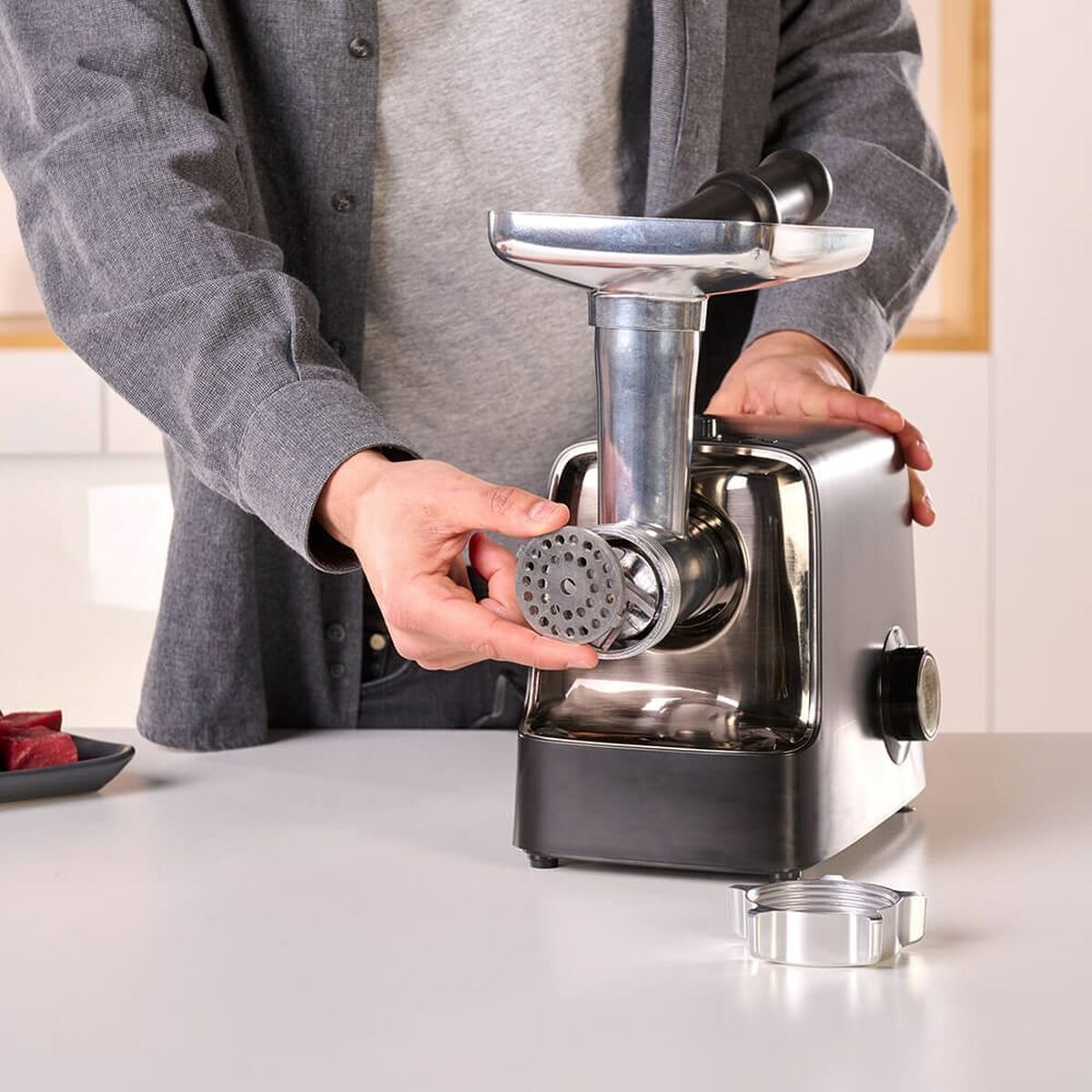 Kötthackare Black & Decker BXMMA2200E Svart Silvrig Rostfritt stål Aluminium 2200 W - 2