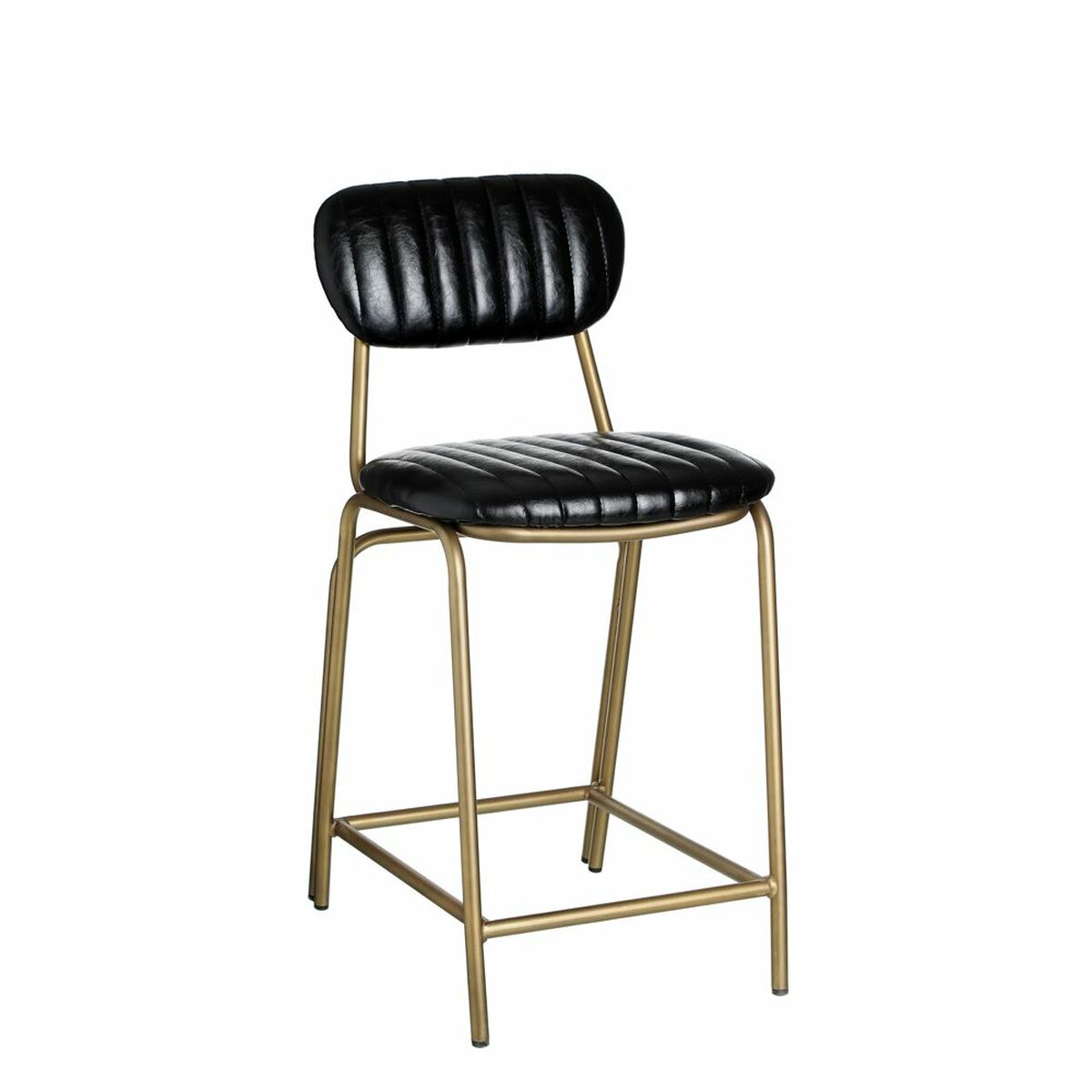 Sittpall 42 x 49 x 88 cm Svart Gyllene Metall Polyuretan