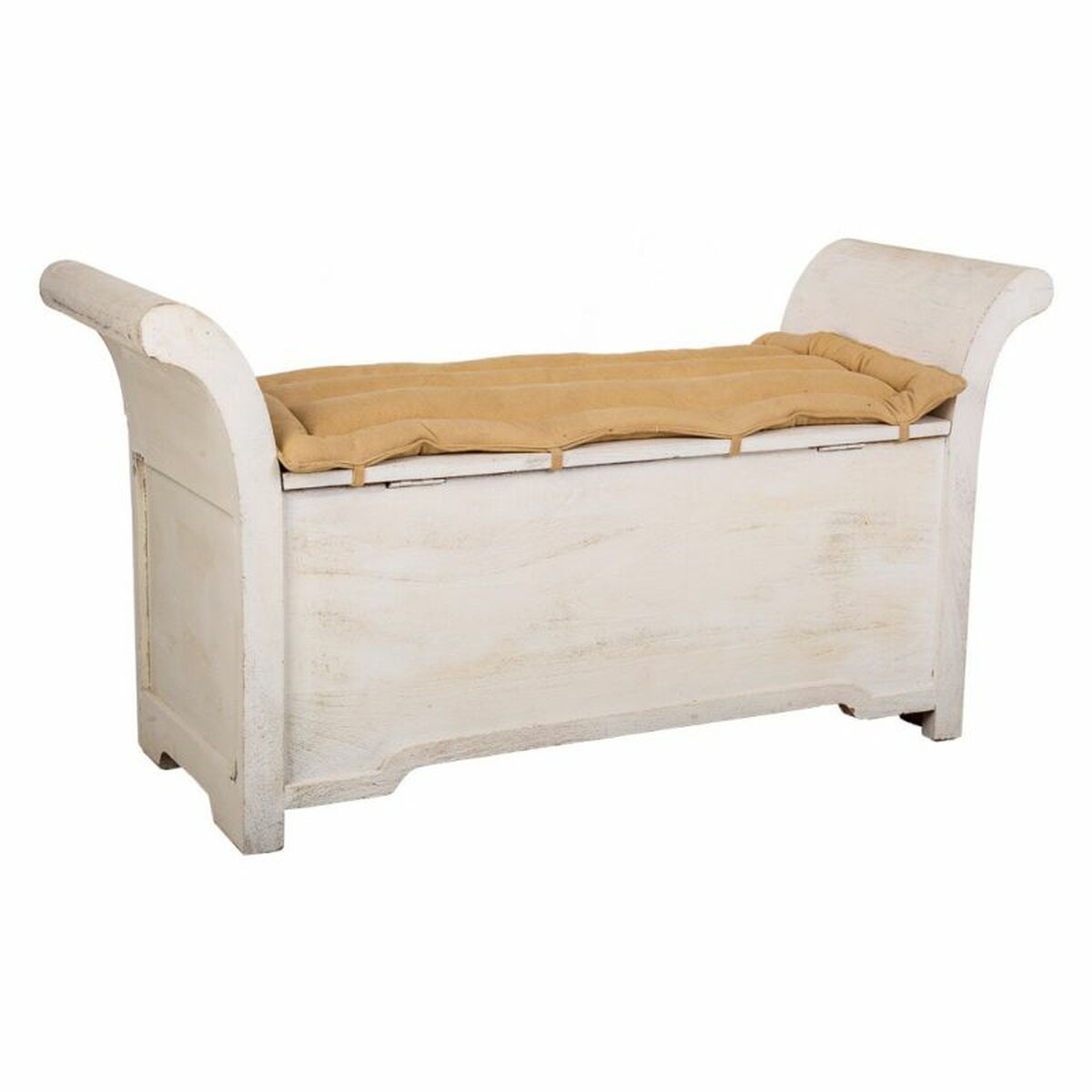 Bänk Alexandra House Living Vit Bomull Mangoträ 42 x 63 x 120 cm - 6