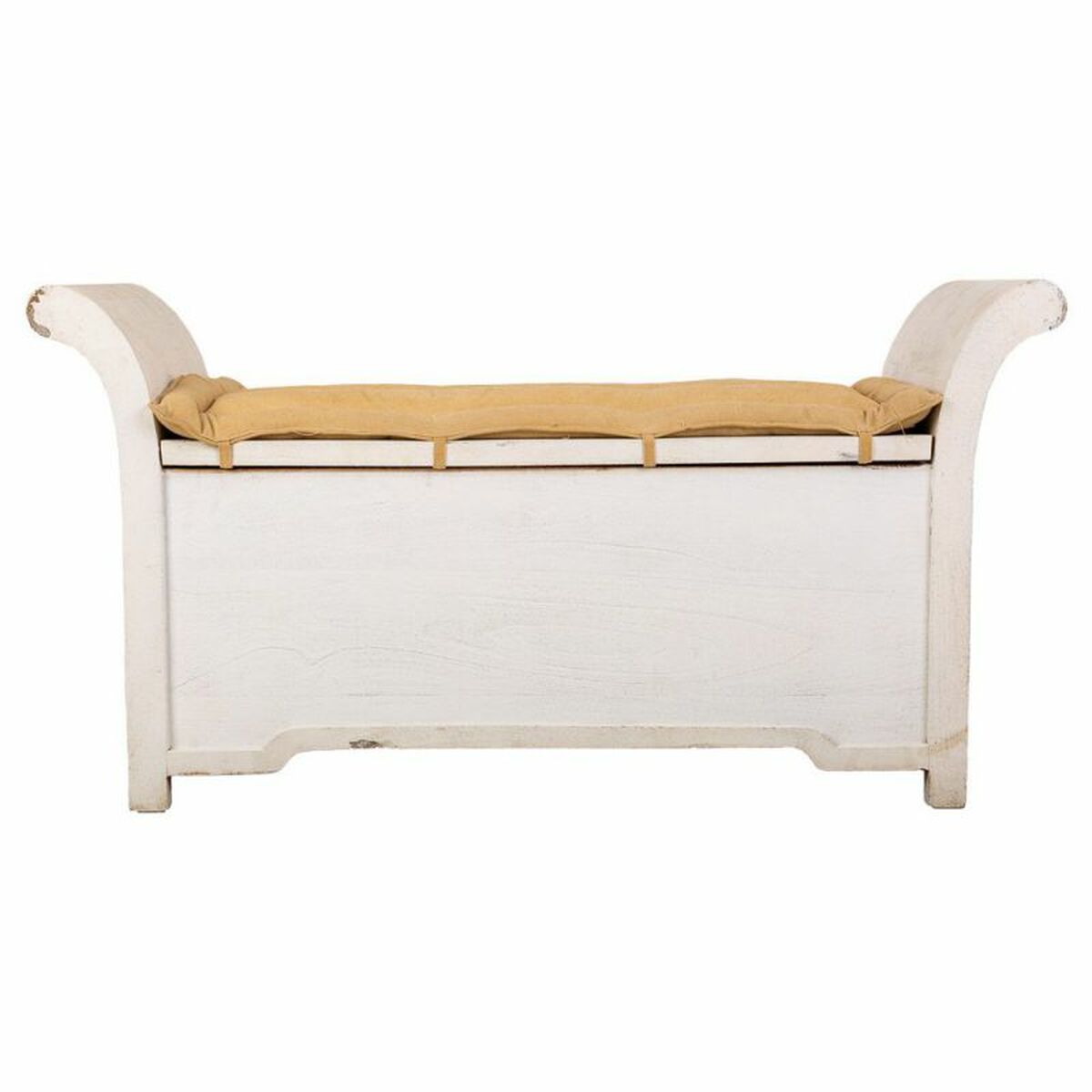 Bänk Alexandra House Living Vit Bomull Mangoträ 42 x 63 x 120 cm - 3