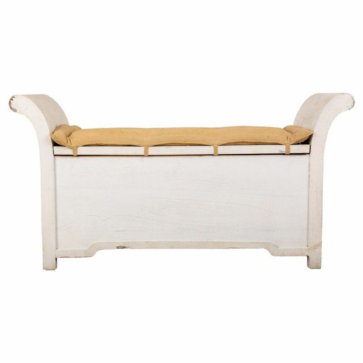 Bänk Alexandra House Living Vit Bomull Mangoträ 42 x 63 x 120 cm - 4