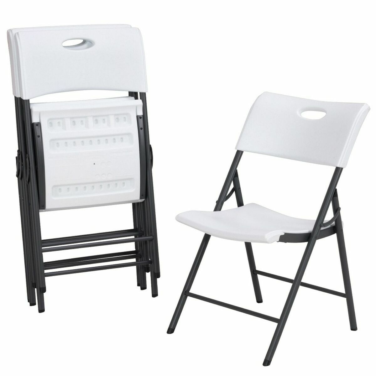 Hopfällbar Stol Lifetime Vit 4 antal 50 x 58 x 83 cm - 2