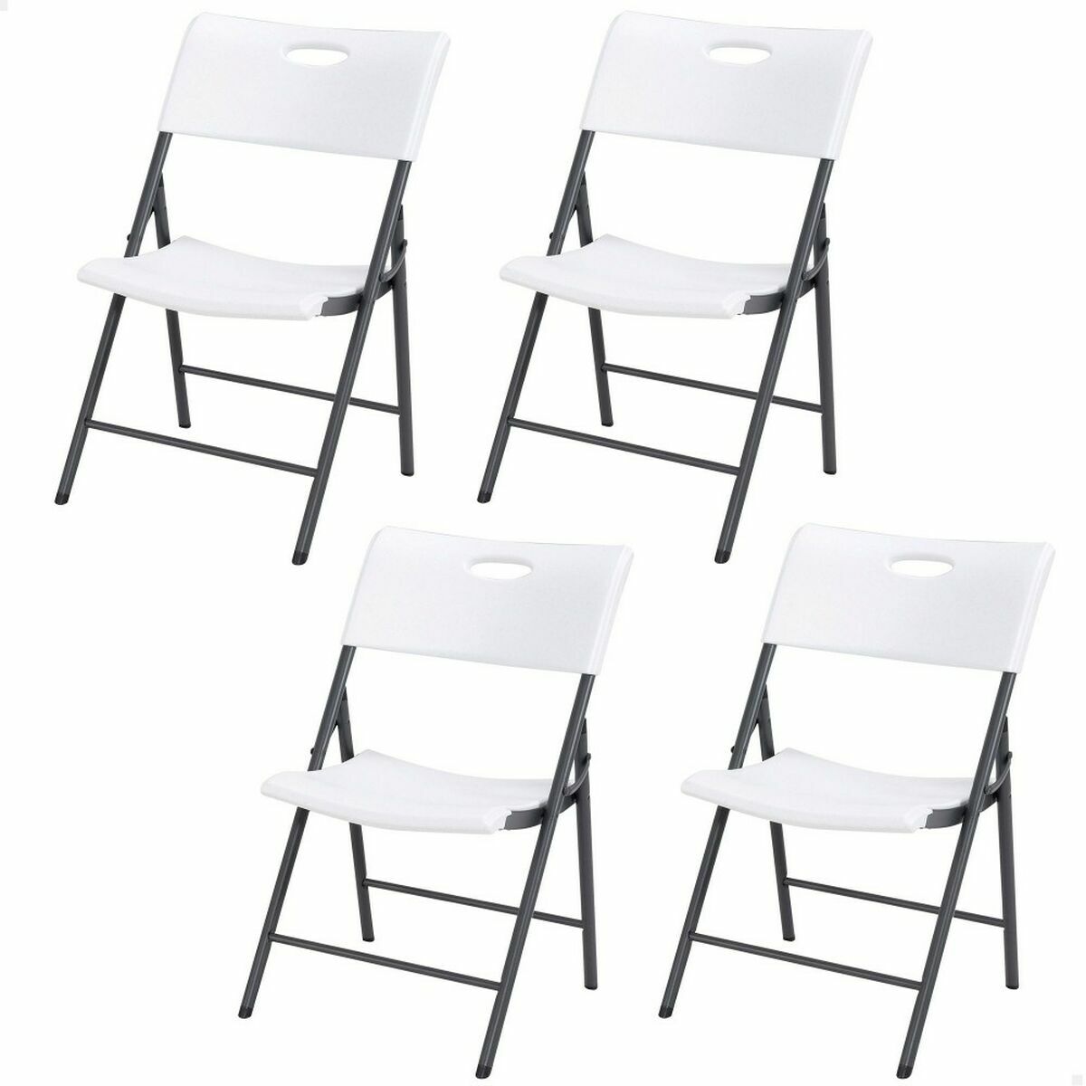 Hopfällbar Stol Lifetime Vit 4 antal 50 x 58 x 83 cm