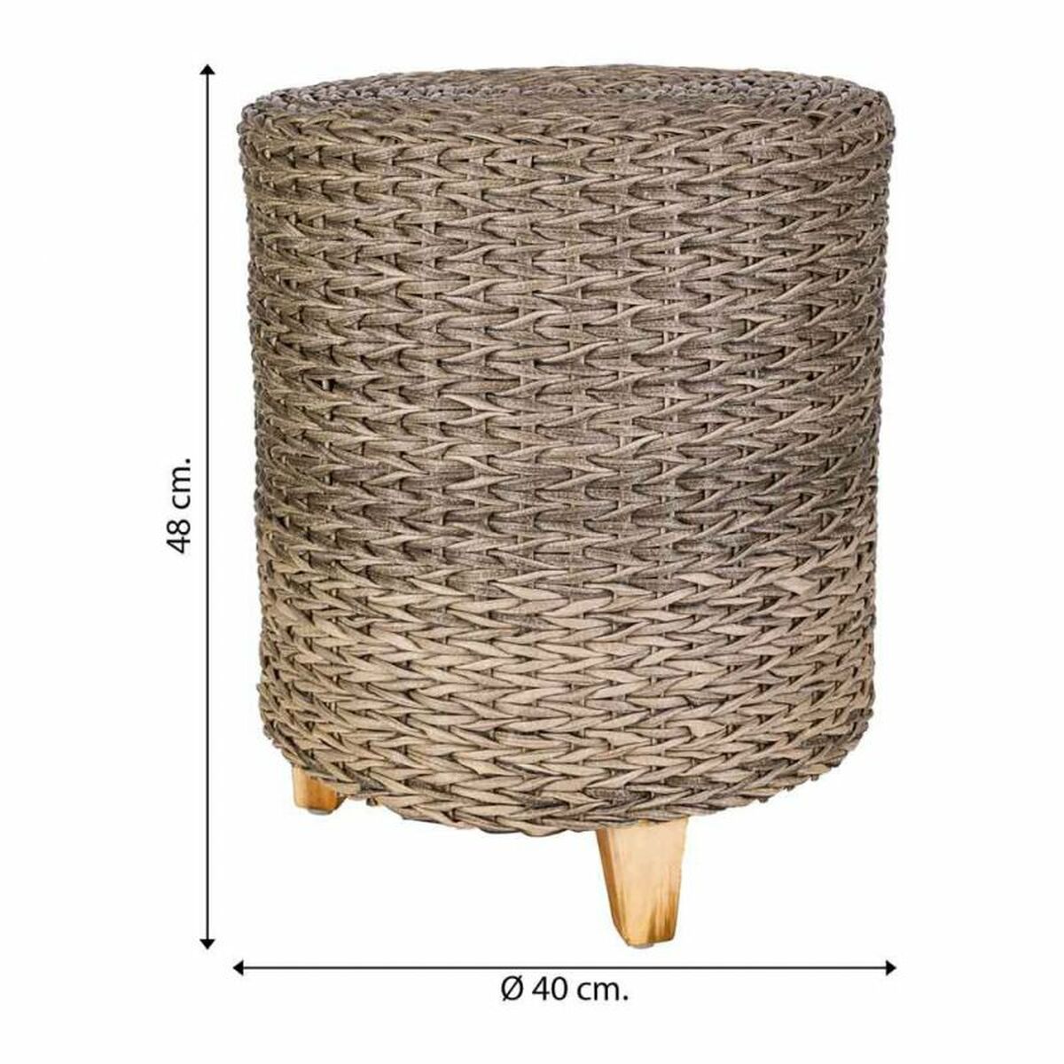 Sittpall Alexandra House Living Grå Trä syntetisk rattan 40 x 48 x 40 cm - 7