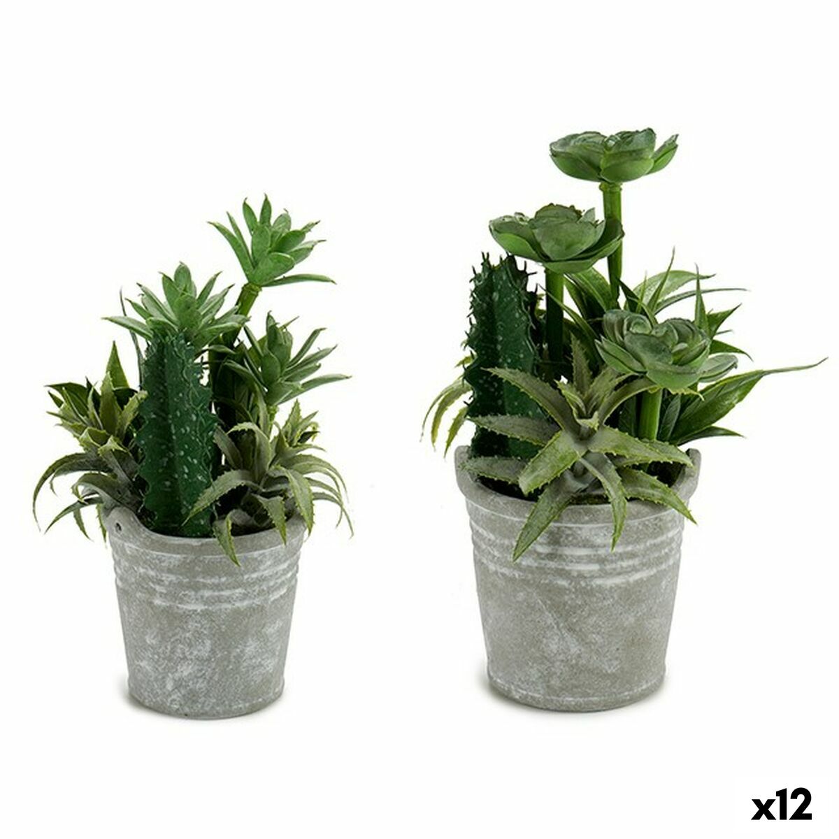 Dekorativ växt Ibergarden Plast Cement 15 x 24 x 15 cm (12 antal)