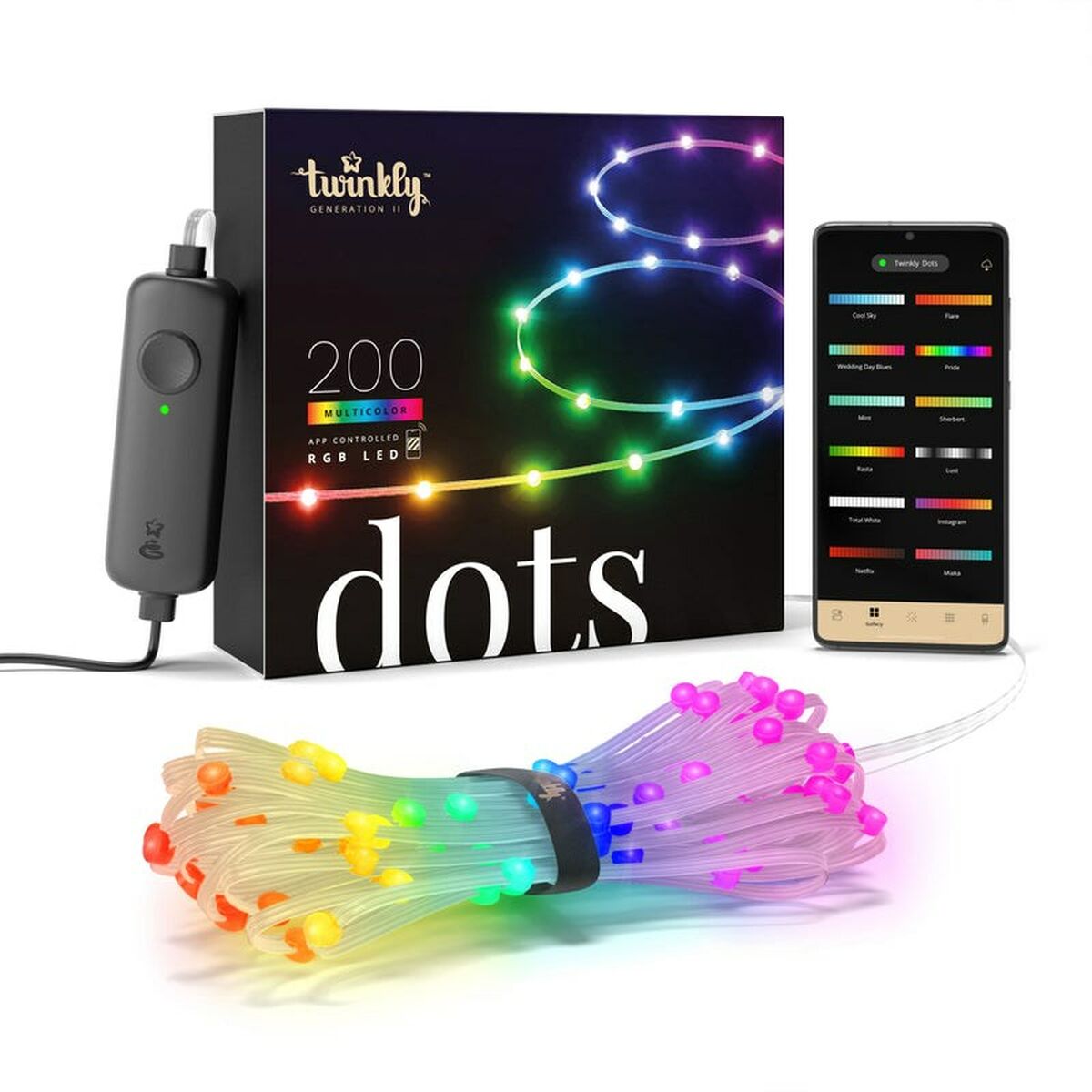 LED-krans Twinkly TWD200STP-TEU Svart Multicolour G - 9