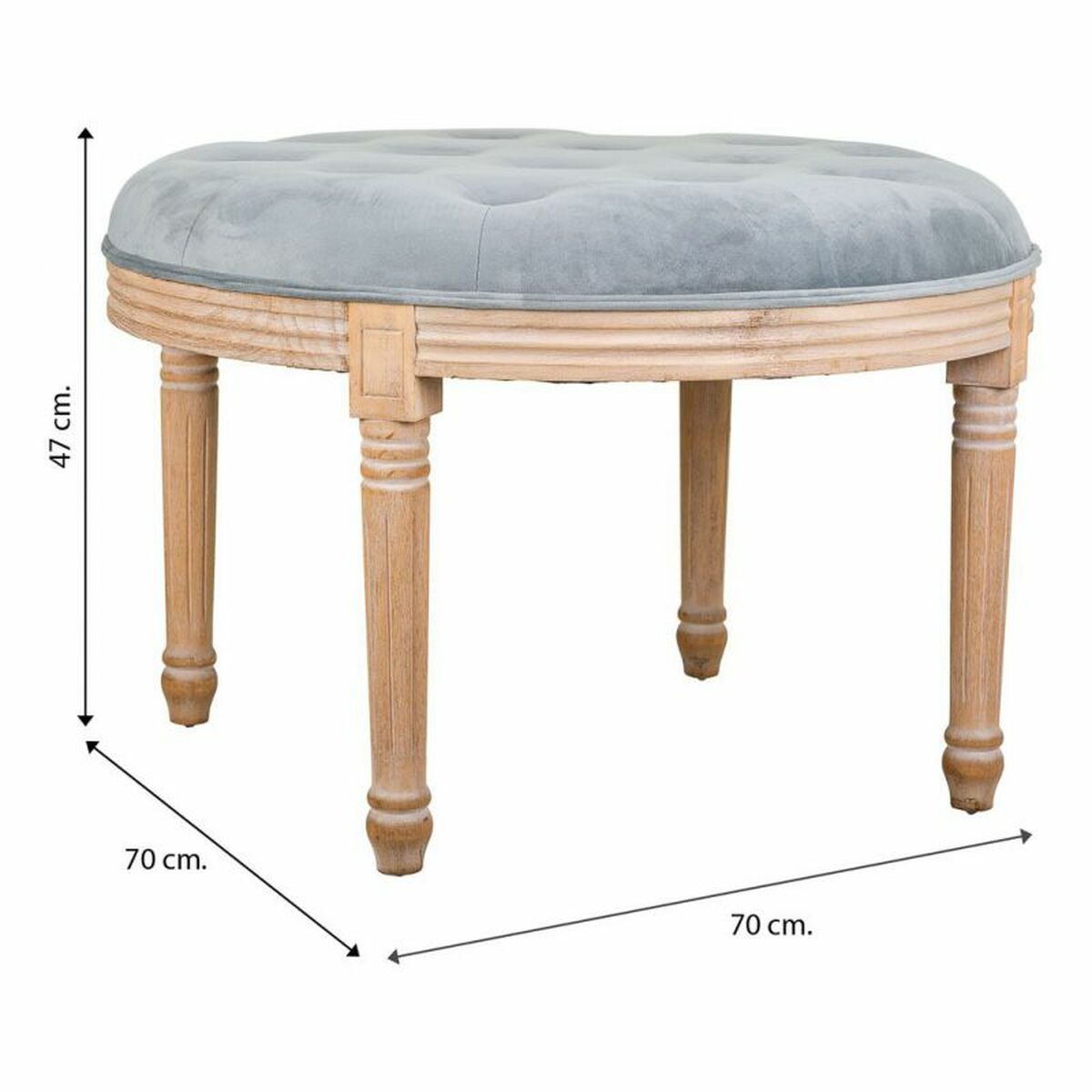 Sittpall Alexandra House Living Grå Gummi Trä 70 x 47 x 70 cm - 6