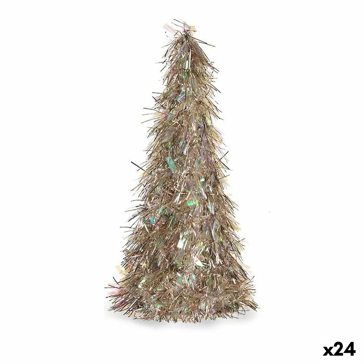 Prydnadsfigur Julgran Glitter Brons polypropen PET 24 x 46 x 24 cm (24 antal) - 3