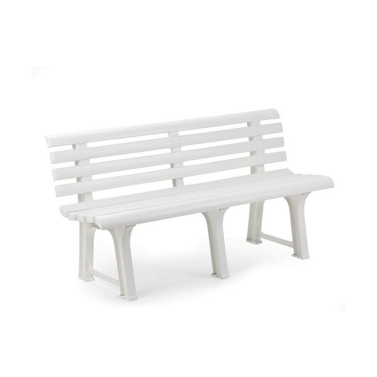 Bänk med ryggstöd IPAE Progarden ORCHIDEA Vit polypropen (145 x 49 x 74 cm) - 2
