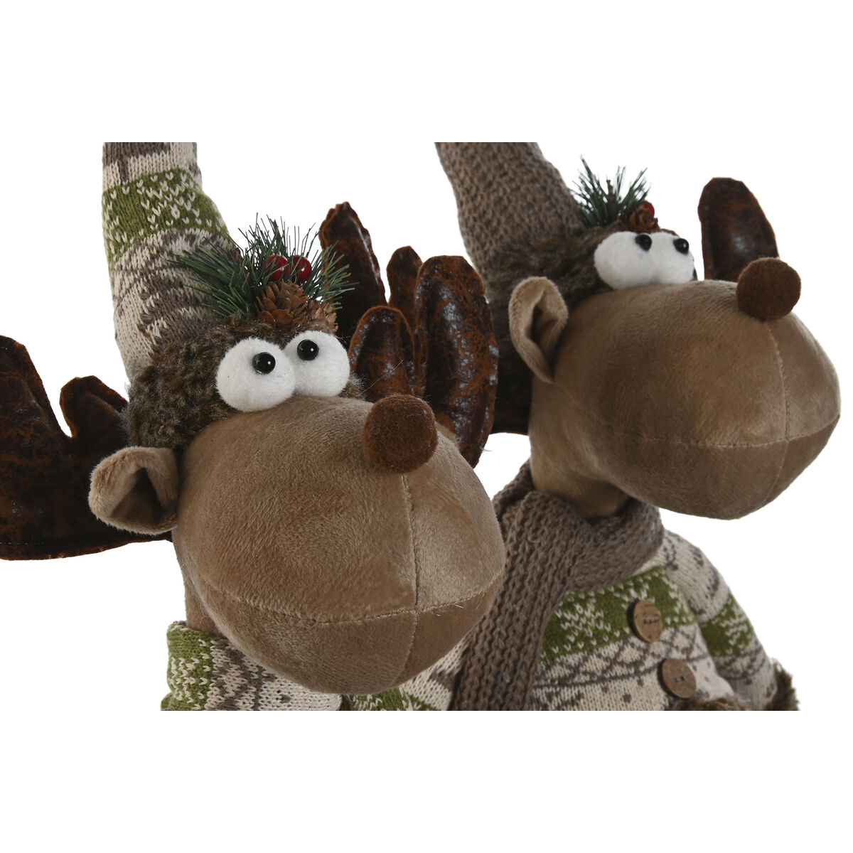 Julgranskula Home ESPRIT Brun Grön Ren 25 x 15 x 55 cm (2 antal) - 2