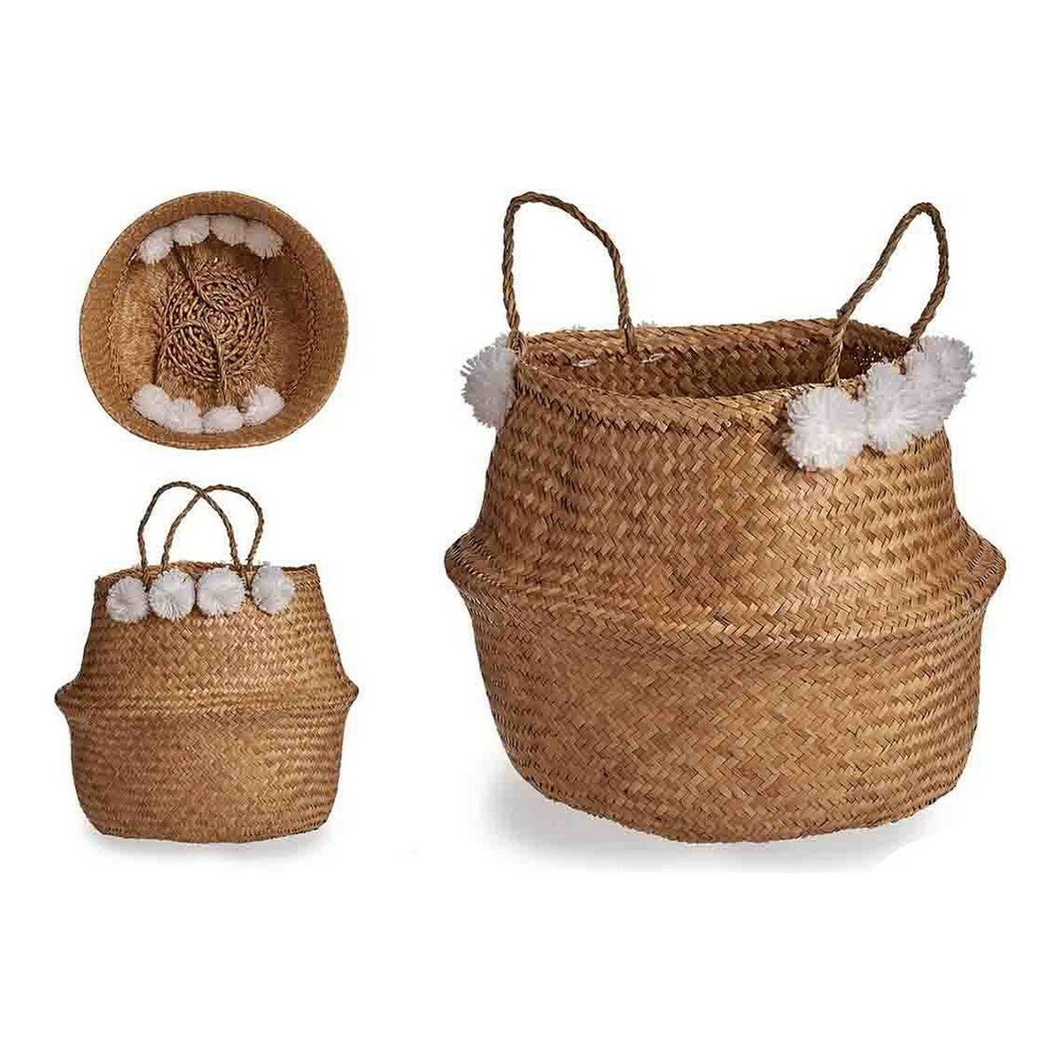 Korg Gift Decor SG0100117301ME Vit Brun Naturell Rusar 8 L Tofs - 2