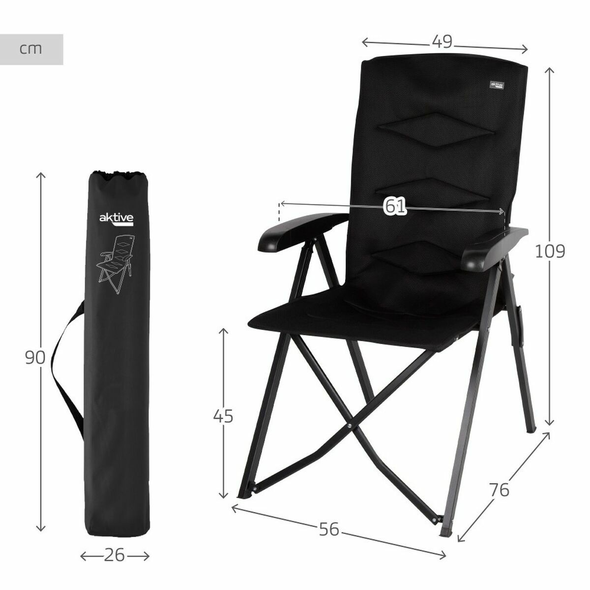 Hopfällbar Stol Aktive 49 x 76 x 109 cm - 4