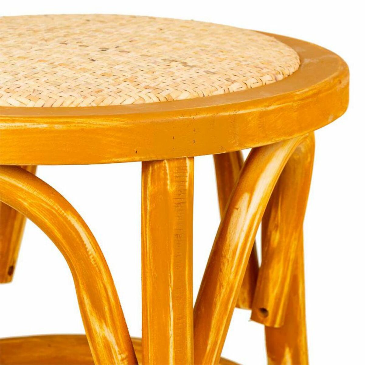 Sittpall Alexandra House Living Brun Trä Rattan 40 x 45 x 40 cm - 4